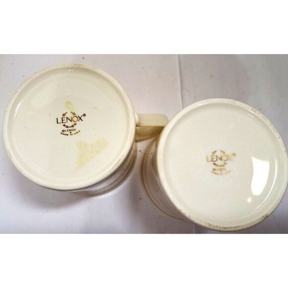 Lenox Set of 2 Bone China Mugs "Congratulations" and "Celebrate" Made in USA - Picture 4 of 12